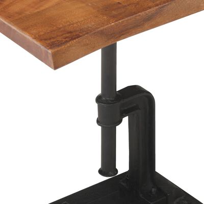 vidaXL galdiņš, brūns, 45x35x49 cm, akācijas masīvkoks un čuguns