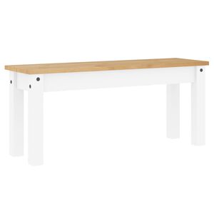 vidaXL sols Panama, balts, 105x30x45 cm, balts, priedes masīvkoks