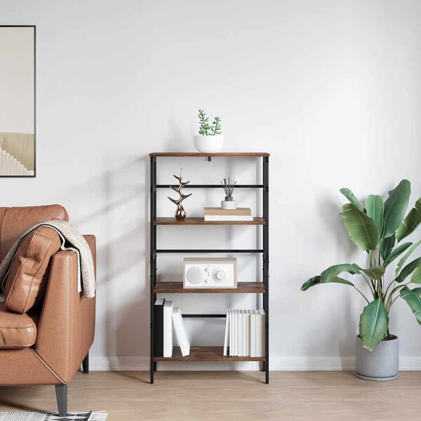 vidaXL Grāmatu plaukts Dūmaka ozols 60 x 29,5 x 115 cm