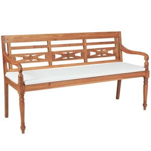 vidaXL sols ar matraci, 150 cm, tīkkoks