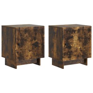 vidaXL Nakts skapītis 2 pcs Kūpināts ozols 43 x 34,5 x 50 cm