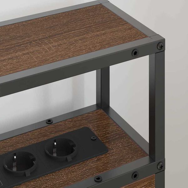 vidaXL Uzglabā&scaron;anas galvas balsts ar plauktu brūna ozolkoka 75 cm