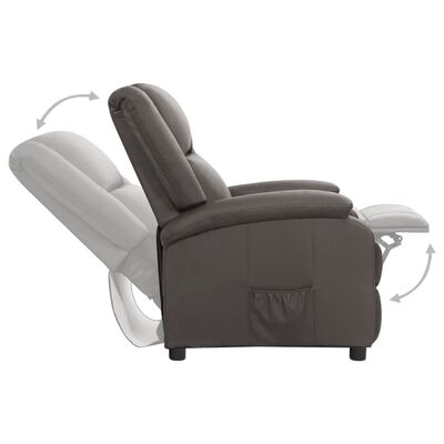 vidaXL elektrisks atpūtas krēsls, atgāžams, pelēks dabīgā āda