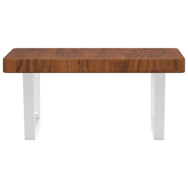 vidaXL izlietnes plaukts, stiprināms pie sienas, tērauds, ozola koks