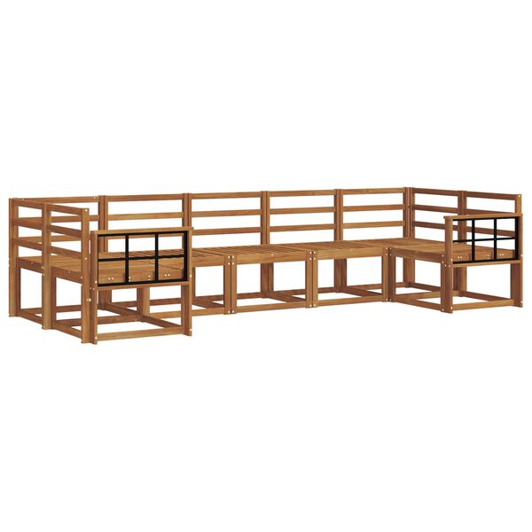 vidaXL Āra dīvānu komplekts 7 pcs Dabiska Cietā akācijas koks