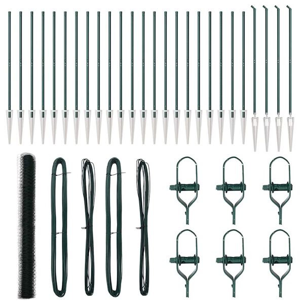 vidaXL Žoga āķis Zaļa 50 x 1,5 m (50 mm siets) Tērauds un PVC