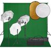 vidaXL fotostudijas komplekts &ndash; gaismas, fons, reflektors