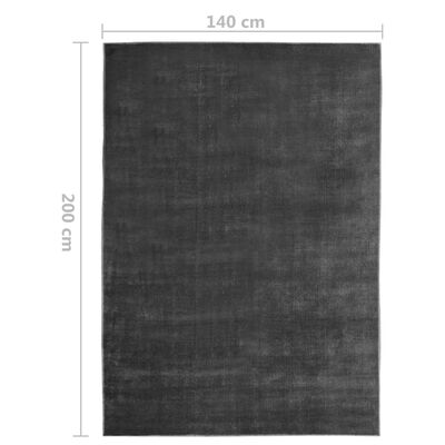 vidaXL paklājs, antracītpelēks, mazgājams, 140x200 cm, poliesters