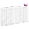 vidaXL arkveida gabiona grozi, 5 gb., 400x50x200/220cm, cinkota dzelzs