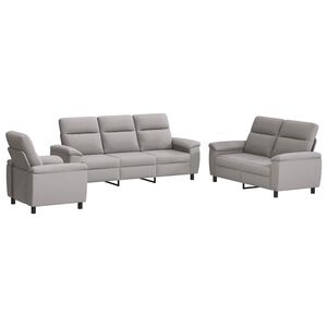 vidaXL Dīvānu komplekts 3 pcs Mākoņu pelēka Audums