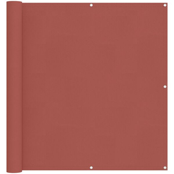 vidaXL Balkona ekrāns Sarkanbrūns 110 x 200 cm Oksforda audums