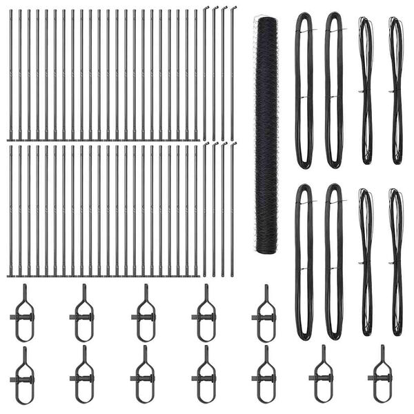 vidaXL Žoga āķis Pelēka 100 x 1,6 m (36 mm siets) Tērauds un PVC