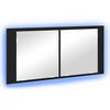 vidaXL LED spoguļa skapītis Melns ozolkoks 100 x 12 x 45 cm