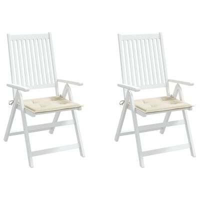 vidaXL dārza krēslu spilveni, 2 gab., krēmkrāsas, 40x40x3 cm, audums