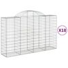 vidaXL arkveida gabiona grozi, 18gb., 200x50x120/140cm, cinkota dzelzs