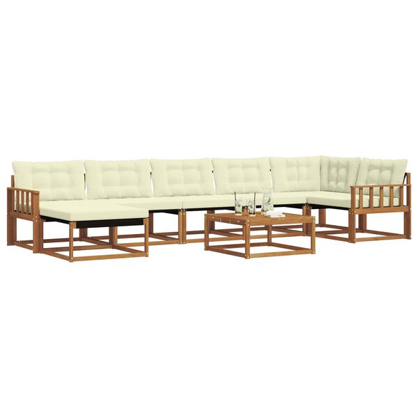 vidaXL Āra dīvānu komplekts ar spilvenu 22 pcs Dabisks un krējuma