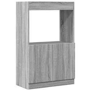 vidaXL augstais skapis, 63x33x100 cm, pelēka koka, inženierijas koks
