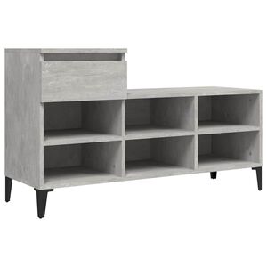 vidaXL apavu plaukts, betonpelēks, 102x36x60 cm, inženierijas koks