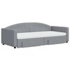 vidaXL izvelkams dīvāns ar atvilktnēm, gai&scaron;i pelēks, 90x200 cm, audums