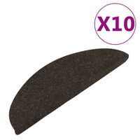 vidaXL kāpņu paklāji, 10 gab., pašlīmējoši, 65x22,5x3,5 cm, pelēki