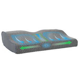 vidaXL Kakla spilvens Pelēka Atmiņas putas 59 x 34 x 12 cm