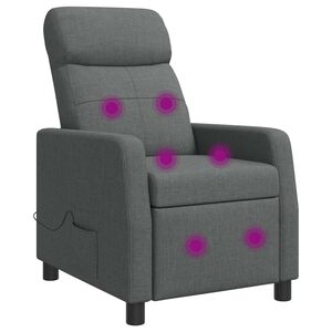 vidaXL Masāžas atzveltnes krēsls Tum&scaron;i pelēka Audums
