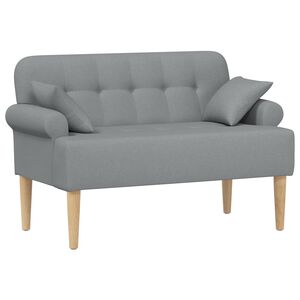 vidaXL Divvietīga mēbele ar pogu pūkām Gai&scaron;i pelēka 120 x 65 x 79 cm