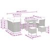 vidaXL Dārza dīvānu komplekts ar spilvenu 10 pcs bēša un gaiši pelēka