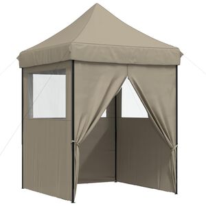 vidaXL Balles telts 200 x 200 x 306 cm Pelēkbrūna Oksforda audums
