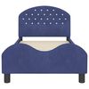 vidaXL Bērnu gultas rāmis ar galvgali Policijas zila 80 x 160 cm Samts