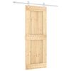 vidaXL Slīdo&scaron;ās durvis Dabisks un balts 80 x 210 cm Cieta priedes koks