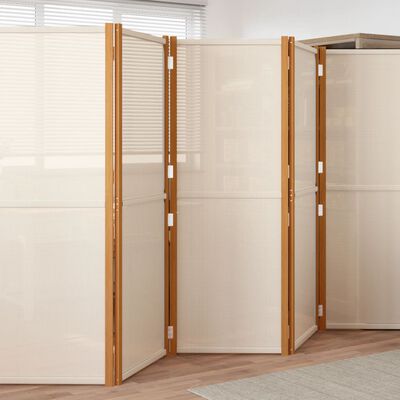 vidaXL 6-paneļu istabas aizslietnis, krēmbalts, 420x180 cm