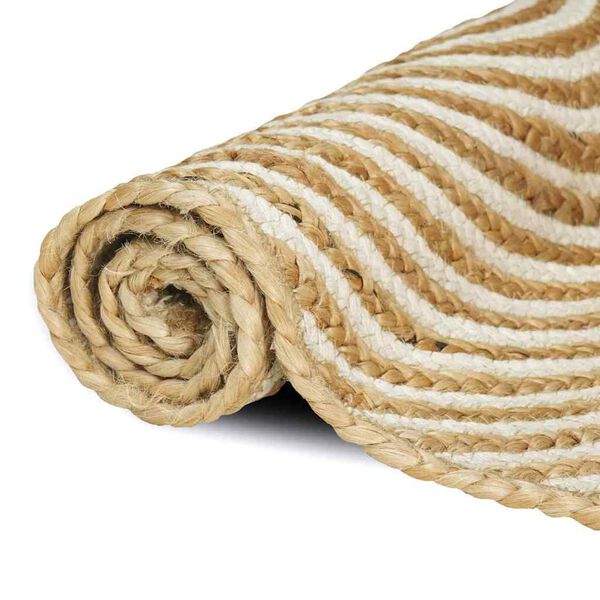 vidaXL Paklājs Dabisks un balts 60 x 250 cm Džuta