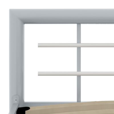vidaXL gultas rāmis, pelēks ar baltu, metāls, 140x200 cm