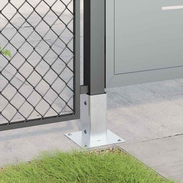 vidaXL Statu pamatnes Kvadrāts 12gb Sudrabs 71x71 mm Cinkots Tērauds