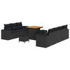 vidaXL Dārza dīvānu komplekts 10 pcs Melna poliratāns