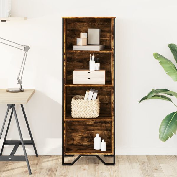 vidaXL grāmatplaukts, ozola krāsa, 50x31x137,5 cm, inženierijas koks