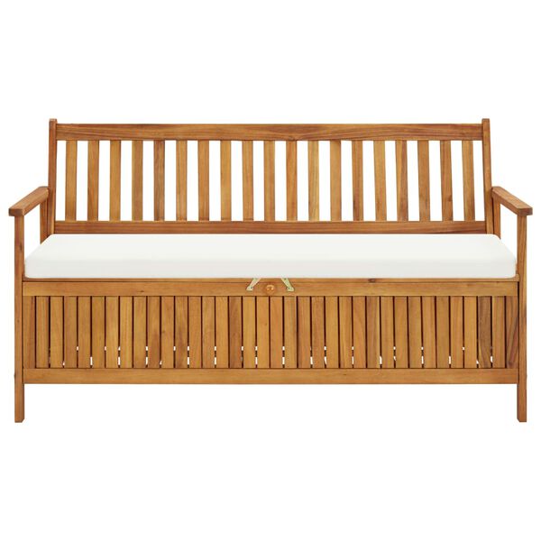 vidaXL uzglabā&scaron;anas sols ar matraci, 148 cm, akācijas masīvkoks