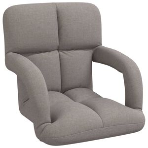 vidaXL Regulējams grīdas krēsls Pelēkbrūna 58 x 62 x 58 cm Audums
