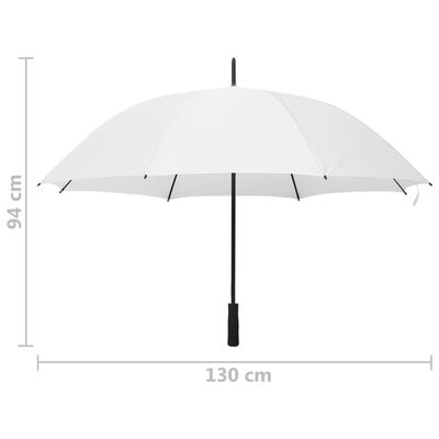 vidaXL lietussargs, balts, 130 cm