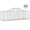 vidaXL arkveida gabiona grozi, 5 gb., 200x50x60/80 cm, cinkota dzelzs