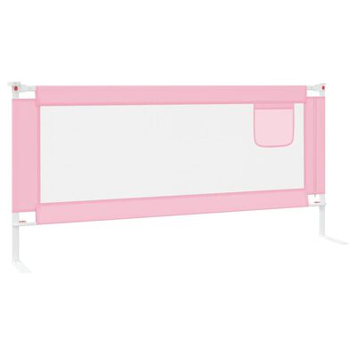 vidaXL bērnu gultas aizsargbarjera, rozā, 200x25 cm, audums
