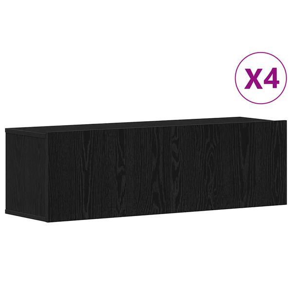 vidaXL TV skapī&scaron;u komplekts 4 pcs Melns ozolkoks 100 x 30 x 30 cm