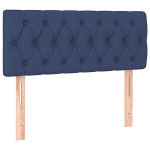 vidaXL gultas galvgalis, 90x7x78/88 cm, zils audums