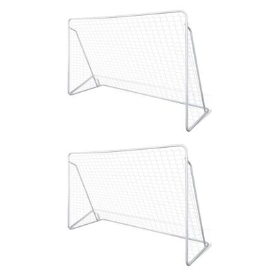 vidaXL futbola vārti ar tīklu, 2 gab., 240x90x150 cm, tērauds
