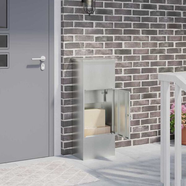 vidaXL Paku nodo&scaron;anas kaste Melna 44.5 x 29 x 110.5 cm Cinkots tērauds