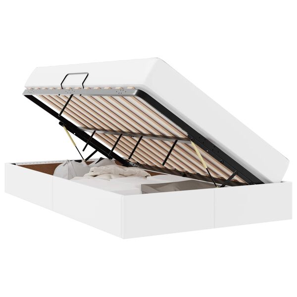 vidaXL Gulta ar uzglabā&scaron;anas vietu un matraci Balts 120 x 200 cm