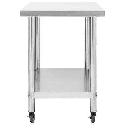 vidaXL virtuves darba galds, 80x60x85 cm, nerūsējošs tērauds