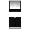 vidaXL Vannas istabas mēbeļu komplekts ar plauktu 2 pcs Melns ozolkoks