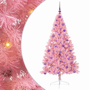 vidaXL Mākslīgais LED Ziemassvētku eglīte su 300 LED Rozā 180 cm PVC